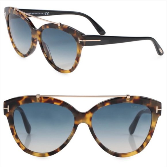 NEW Tom Ford Livia 56MM oversize Cat Eye Sunglasses $600 main image 8